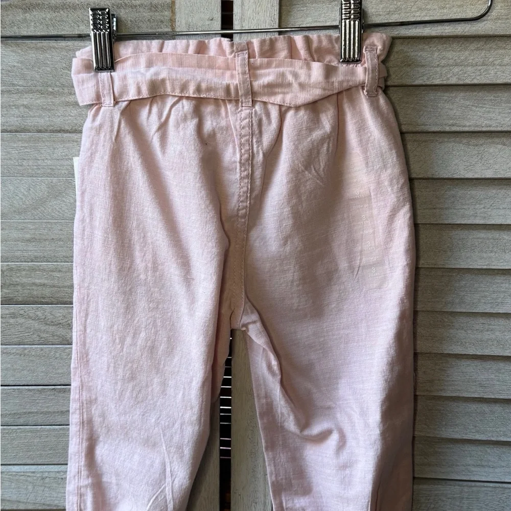 GAP Girls Light Pink Paperbag Waist Jogger Pants NWT Size 3T Tie Belt